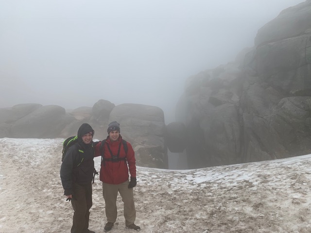 Foggy view at the top of Kjerabolten